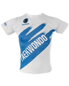 Matsuru short sleeve TKD wit-blauw
